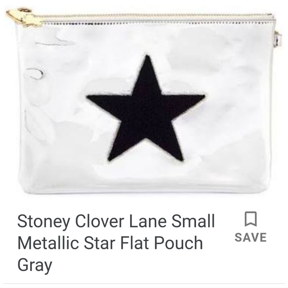 Stoney Clover Lane Dallas Cowboys Silver Patent Clutch